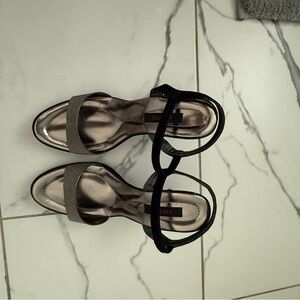 Elegant Black and Silver Women's Sandals